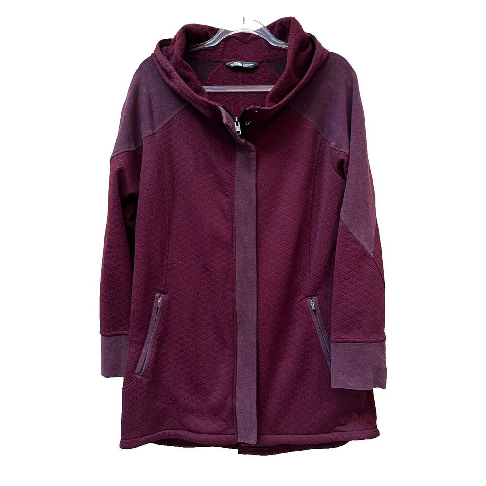 Women size XL The North Face Deep Garnet Red Heather Recover Up Jacket Hoodie